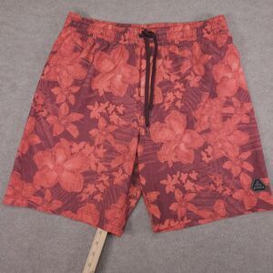 PrAna Shorts Swim Trunks Orange Floral Mens 34 XL Unlined